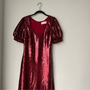 KEEPSAKE red sequin statement dress